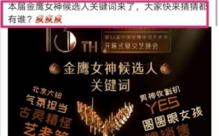 金鷹女神候選人關(guān)鍵詞公布