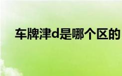 車牌津d是哪個區(qū)的 津D是哪里的車牌號