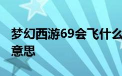 夢幻西游69會飛什么意思 夢幻西游69會飛的意思