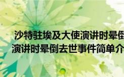  沙特駐埃及大使演講時(shí)暈倒去世怎么回事 沙特駐埃及大使演講時(shí)暈倒去世事件簡(jiǎn)單介紹