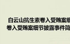  白云山抗生素卷入受賄案細(xì)節(jié)披露怎么回事 白云山抗生素卷入受賄案細(xì)節(jié)披露事件簡(jiǎn)單介紹