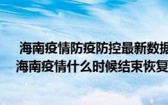  海南疫情防疫防控最新數(shù)據(jù)消息：海南疫情源頭找到了嗎 海南疫情什么時(shí)候結(jié)束恢復(fù)正常