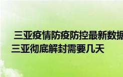  三亞疫情防疫防控最新數(shù)據(jù)消息：三亞疫情預(yù)計(jì)要封多久 三亞徹底解封需要幾天