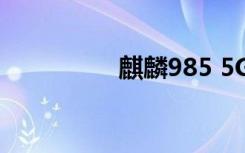 麒麟985 5G性能怎么樣