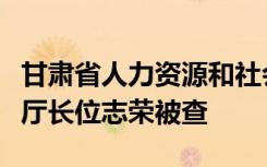 甘肅省人力資源和社會保障廳原黨組成員、副廳長位志榮被查