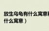 放生烏龜有什么寓意和象征風(fēng)水（放生烏龜有什么寓意）