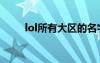 lol所有大區(qū)的名字（lol大區(qū)名字）