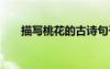 描寫(xiě)桃花的古詩(shī)句子 描寫(xiě)桃花的古詩(shī)