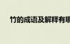 竹的成語及解釋有哪些 竹的成語及解釋