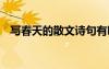 寫春天的散文詩句有哪些 寫春天的散文詩