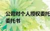 公司對個人授權委托書模板 公司對個人授權委托書