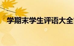 學(xué)期末學(xué)生評語大全簡短 學(xué)期末學(xué)生評語