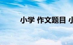 小學 作文題目 小學作文題目參考