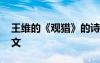 王維的《觀獵》的詩 王維詩《觀獵》原文譯文