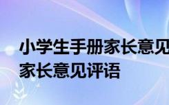小學(xué)生手冊家長意見評語一年級 小學(xué)生手冊家長意見評語