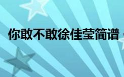 你敢不敢徐佳瑩簡譜 你敢不敢歌詞  徐佳瑩