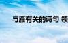 與雁有關的詩句 領雁 與雁有關的詩句