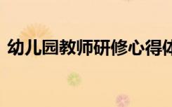幼兒園教師研修心得體會 教師研修心得體會