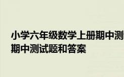 小學(xué)六年級數(shù)學(xué)上冊期中測試題2020 小學(xué)六年級上冊數(shù)學(xué)期中測試題和答案