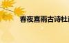 春夜喜雨古詩杜甫 春夜喜雨古詩