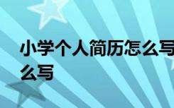 小學(xué)個(gè)人簡(jiǎn)歷怎么寫一年級(jí) 小學(xué)個(gè)人簡(jiǎn)歷怎么寫