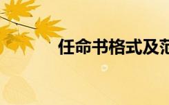 任命書格式及范文 任命書范文