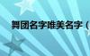 舞團(tuán)名字唯美名字（舞團(tuán)名字大全唯美）