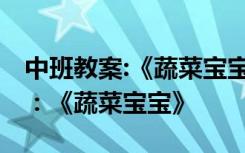 中班教案:《蔬菜寶寶》公開課視頻 中班教案：《蔬菜寶寶》