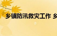 鄉(xiāng)鎮(zhèn)防汛救災工作 鄉(xiāng)鎮(zhèn)防汛救災應急預案