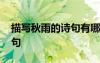 描寫秋雨的詩句有哪些三年級(jí) 描寫秋雨的詩句
