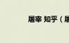 屠宰 知乎（屠宰肉妓小說）