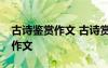 古詩(shī)鑒賞作文 古詩(shī)賞析作文700字 古詩(shī)賞析作文