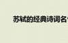 蘇軾的經(jīng)典詩詞名句 蘇軾的經(jīng)典詩詞
