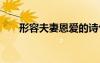 形容夫妻恩愛的詩句 夫妻恩愛的詩句