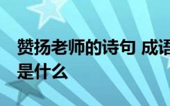 贊揚(yáng)老師的詩句 成語 贊美老師的詩句或成語是什么