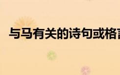 與馬有關(guān)的詩(shī)句或格言 與馬的文學(xué)作品「」