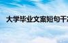大學(xué)畢業(yè)文案短句干凈治愈 大學(xué)畢業(yè)文案
