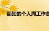 簡短的個人周工作總結(jié) 個人周工作總結(jié)