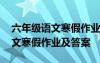 六年級語文寒假作業(yè)及答案人教版 六年級語文寒假作業(yè)及答案