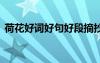 荷花好詞好句好段摘抄三年級 荷花好詞好句