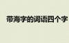 帶海字的詞語(yǔ)四個(gè)字 帶海的詞語(yǔ)四字成語(yǔ)