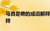 馬首是瞻的成語解釋大全 馬首是瞻的成語解釋