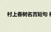 村上春樹名言短句 村上春樹經(jīng)典的名言