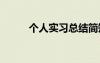 個(gè)人實(shí)習(xí)總結(jié)簡短 個(gè)人實(shí)習(xí)總結(jié)