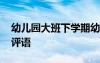 幼兒園大班下學(xué)期幼兒評語 下學(xué)期大班幼兒評語