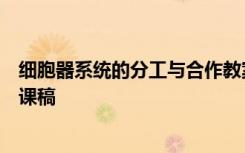 細(xì)胞器系統(tǒng)的分工與合作教案 細(xì)胞器─系統(tǒng)內(nèi)的分工合作說課稿