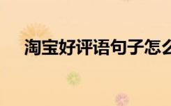 淘寶好評(píng)語(yǔ)句子怎么寫(xiě) 淘寶好評(píng)語(yǔ)句子