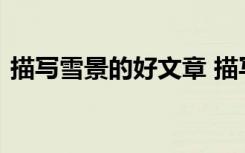 描寫雪景的好文章 描寫雪景的文章優(yōu)秀美文