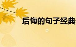 后悔的句子經(jīng)典語錄 后悔的句子