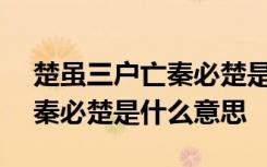 楚雖三戶亡秦必楚是什么意思? 楚雖三戶 亡秦必楚是什么意思